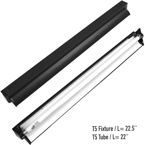 Upgraded T5 UVB Reptile Light, 10.0 UVB 24W German Made Fluorescent Lamp and Fixture Kit, for Desert-Dwelling Reptiles, Bearded Dragon UVB Lamp Bulb