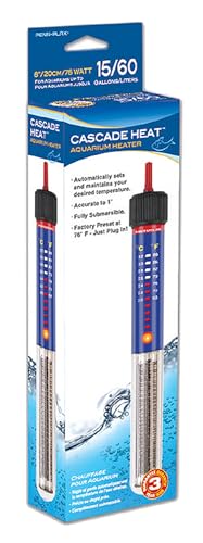 Penn-Plax Cascade Heat Aquarium Heater – Fully Submersible – Great for Freshwater and Saltwater Fish Tanks – 7.5” Length – 25 Watt
