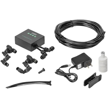 Reptile Misting System, Programmable Reptile Humidifier, Automatic Mister with US Power Cord, 360° Adjustable Dual Nozzles, Smart Timer, Self-Priming, Rainforest Spray Kit for Plant Terrariums