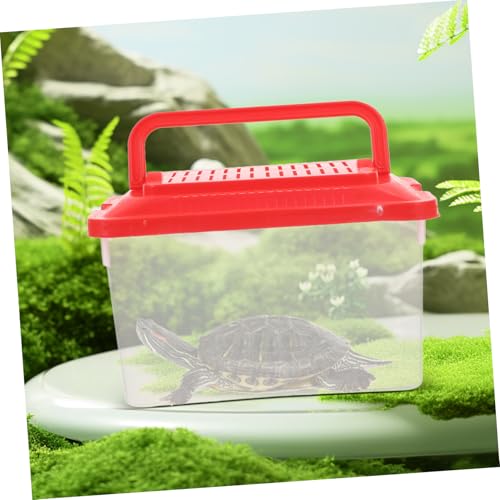 Mipcase Portable Fish Tank Breathable Lid Handheld Turtle Box for Transporting Pets Includes Leakproof Design for Safe Aquatic and Reptile Habitats