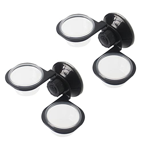 2 Pack Reptile Feeder Gecko Lizard Feeding Cup with Suction Cup, Reptile Food Water Feeder Dish with 6 pcs Cups for Geckos,Chameleon Lizard (Double(Black)) - size: Double(BLACK)