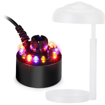 AGPTEK 12 LED Mist Maker Water Fountain Pond Fog Atomizer Air Humidifier, Ideal For Indoor or Outdoor Fountains, Water Feature Use.