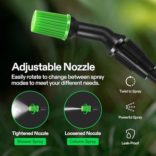 VIVOSUN 1.35-Gallon Pump Pressure Sprayer | Lawn & Garden Water Sprayer with Adjustable Shoulder Strap, for Spraying Plants, Garden Watering and Household Cleaning - color: Green, size: 1.35 Gallons