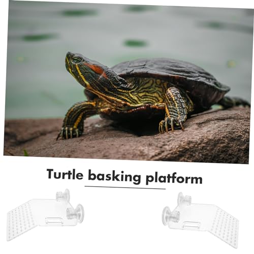 BESPORTBLE Transparent Acrylic Turtle Basking Platform Small Aquatic Reptile Resting Terrace Durable and Decorative Climbing Habitat for Turtle Tanks and Aquariums