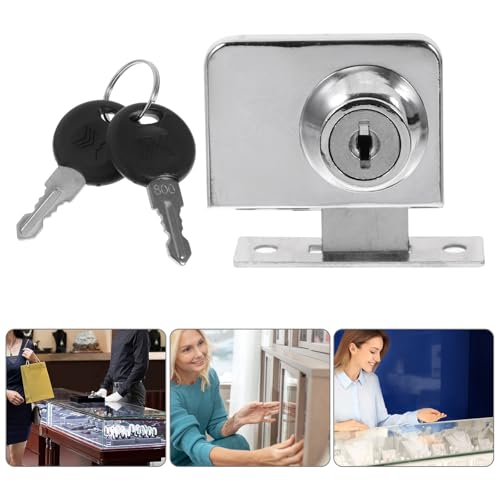 Cabinet Lock for Showcase Glass Door Sliding Lock 409 Alloy Double Swing for Display Case Security in Shops and Home
