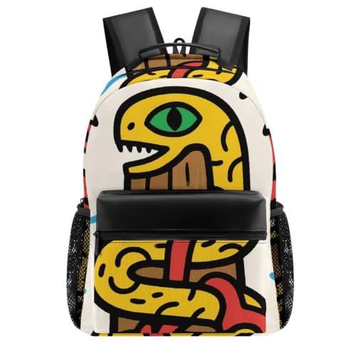 Snake Totem Pole Laptop Bag Back Pack Travel Backpack Sports Work Backpacks Teacher Bookbag 16.5in