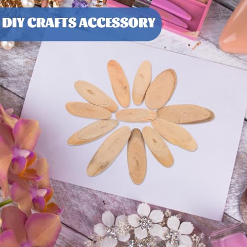 EXCEART 25Pcs Oval Driftwood Slices Natural Wood Blanks for DIY Crafts Coastal Vase Filler Home Decor 3.15X1.1X0.28 Inches - size: 8.00X2.80X0.70CM