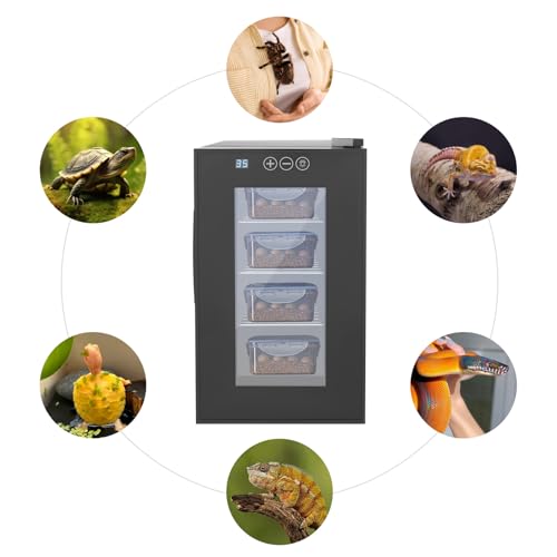 Reptile Incubator, 23L Reptile Egg Incubator with LED Light, 50-104℉ Temp Adjustable Hatching Cabinet with LED Display, for Snakes, Turtles, Lizards, and Other Reptiles, for Scientific Lab, Home