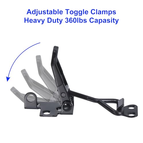 uxcell 16 Pack Adjustable Toggle Clamp, Metal Pull Latch Clamp, 4001 Style Quick Release Pull Latch Toggle Clamp, for Cabinet Trunk Chests, Black Not Included Screw - color: Black