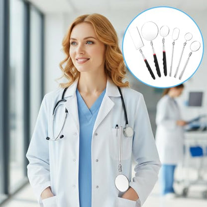 6 Pcs Telescoping Inspection Mirror Set | 360 Rotation Retractable Mechanical Mirror Tool Telescoping Inspection Mirrors Tool with Long Handle