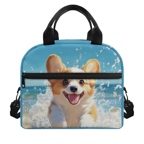 Corgi Lunch Bag Girls Lunch Box Outdoor Insulated Lunchbag Back to School Lunch Tote Bag Picnic Lunchbox Outdoor Camping Lunch Container Travel Lunch Boxes - color: Corgi