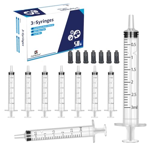 50pcs 3ml Syringes with Caps - size: 3ml-50pcs