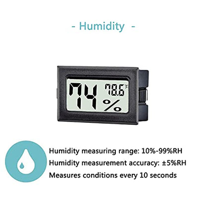 6 Pack Mini Digital Thermometer Hygrometer,Indoor Temperature and Humidity Gauge Meter Monitor Fahrenheit (℉) for Home,Greenhouse,Jars