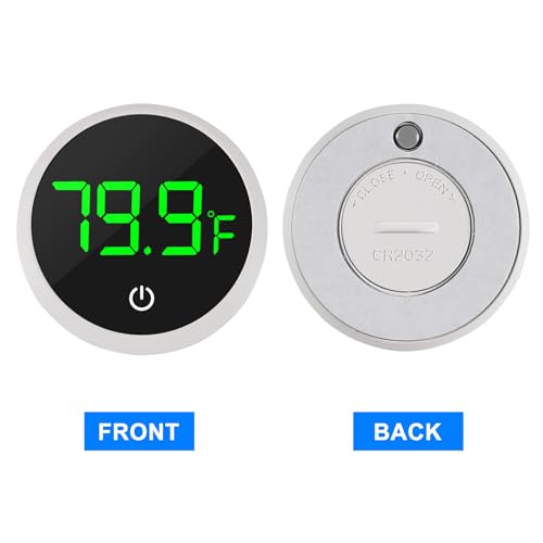DORHEA 2Pcs Digital Aquarium Thermometer Fish Tank Digital LED Display Thermometer Fahrenheit Aquarium Temperature Sensor with LED Touch Screen for Aquarium Glass Containers Plant Reptile Turtle Tank - color: 2pcs round-white