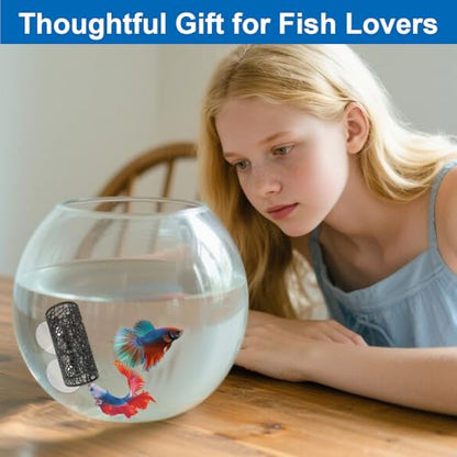 2Pcs Little Fish Swimming Tunnel, Safe Aquarium Decoration Betta Fish Tank Accessories with Suction Cups Hidden Decor Habitat Toys for Small Fish Shrimp Reptile Guppies