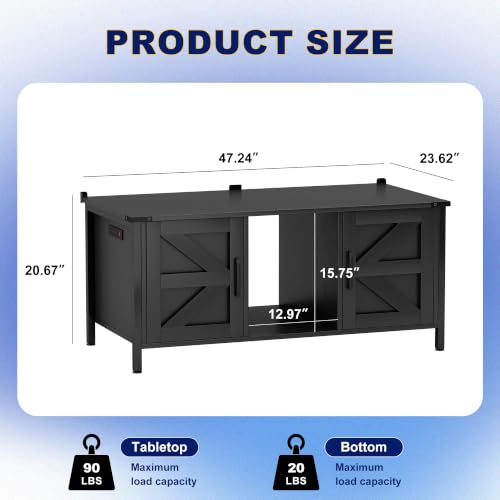 Saifu Reptile Tank Stand, 48"x24", 500 LBS Capacity, Black | For 120-230 Gallon Terrariums, Fits Tall Enclosures or Stacked 4x2x2 PVC Tanks, Power Outlets, Cabinet Storage - color: Black