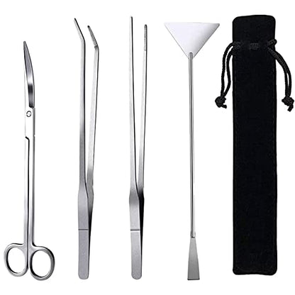 15in Aquascaping Tools, 4 in 1 Long Aquarium Tweezers Scissors Spatula, Stainless Steel Aquatic Plants Aquascaping Tools Set for Fish Starter Kits, Aquariums Tank and Terrarium
