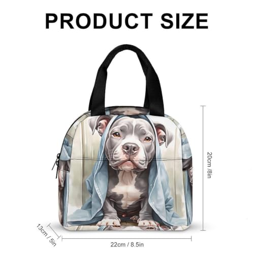 Funny Pit Bull Dog Lunch Bag for Women Men | Insulated Lunch Box Leakproof Food Meal Containers Reusable Foldable 6L Capacity Lunch Tote Bags for Work Picnic Travel - color: style-7