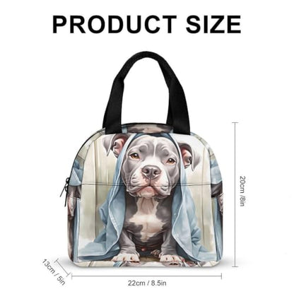 Funny Pit Bull Dog Lunch Bag for Women Men | Insulated Lunch Box Leakproof Food Meal Containers Reusable Foldable 6L Capacity Lunch Tote Bags for Work Picnic Travel - color: style-7