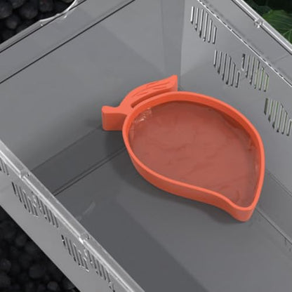 TOYANDONA Escapeproof Reptile Feeding Bowl for Bearded Dragon and Lizard, Safe Abs Material Food and Water Dish for Terrarium Use