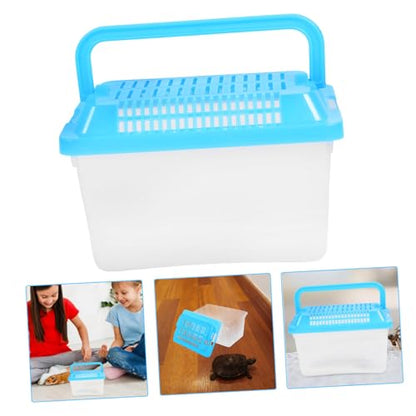 iplusmile Portable Transparent Turtle Feeding Box Compact Aquarium for and Reptiles Lightweight Habitat for Travel and for Turtles Snakes and Crabs - size: 13x9cm