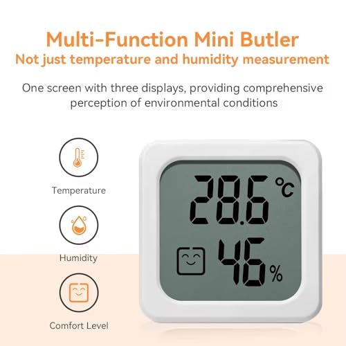 Digital Hygrometer Indoor Outdoor Thermometer Humidity Meter Room Thermometer with Temperature and Humidity Monitor Mini Hygrometer Outdoor Thermometer