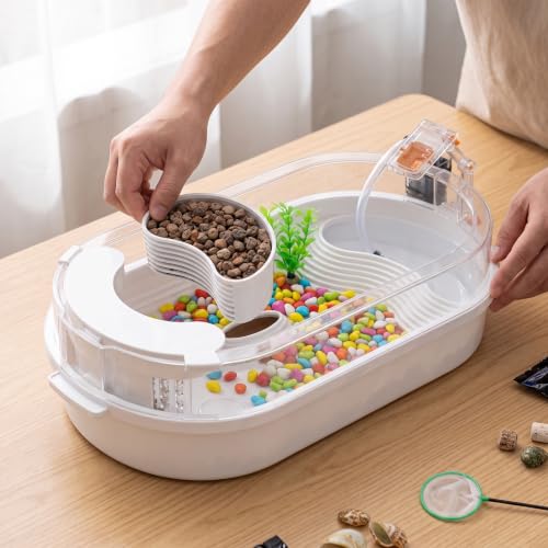 Turtle Tank for Aquatic Turtles, Anti Desktop Turtle Habitat Terrarium with External System