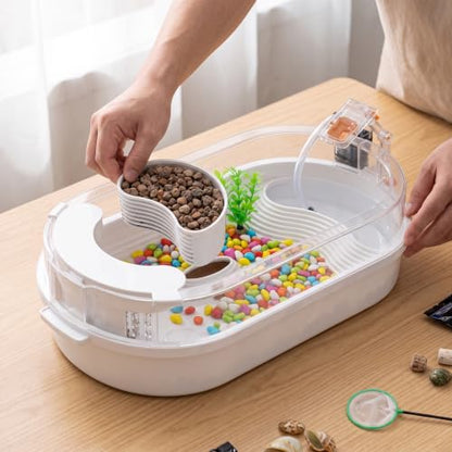 Turtle Tank for Aquatic Turtles, Anti Desktop Turtle Habitat Terrarium with External System