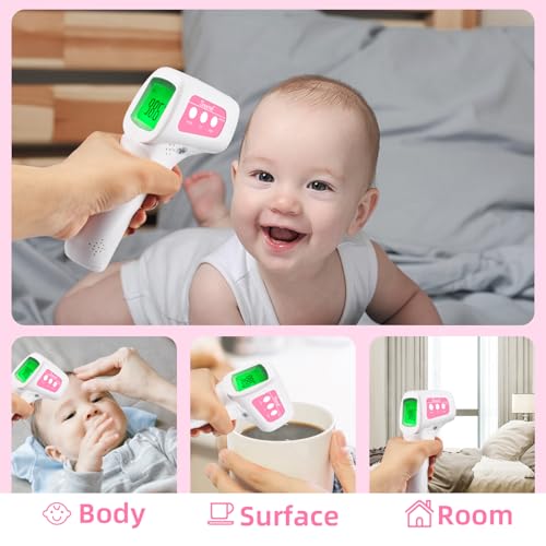 Snomd Non-Contact Infrared Forehead Thermometer for Adults, Kids & Baby, 3-in-1 No-Touch Digital Fever Temperature Gun, Accurate & Fast Reading