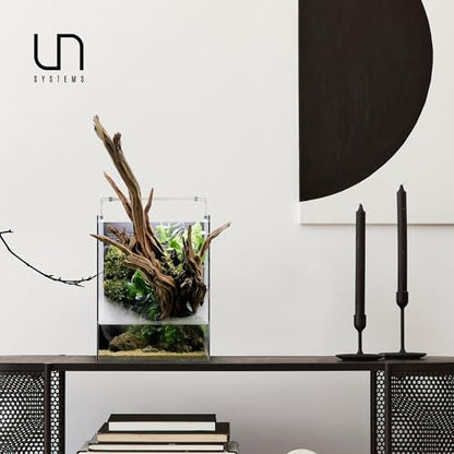 Ultum Nature Systems Foresta Integrated Paludarium Tank - All in One Aquarium w/Waterfall, Mist Maker, Water Pump, Modern Fish Tank w/Filtration for Aquatic Plants - 13.78" x 13.78" x 17.72" - 35E - size: 35E