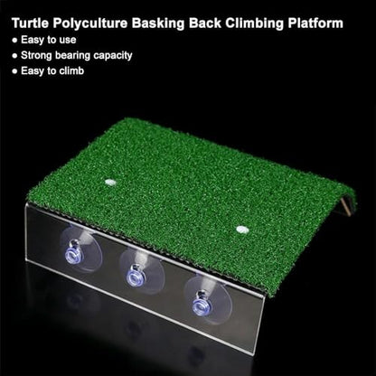 Turtle Basking Platform Slope Habitat Decor Reptile Resting Drying Platform Floating Island Moss(S)