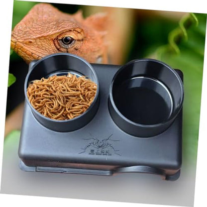 FOMIYES Three One Reptile Feeding Bowl Escape Water and Food Dish for Snakes Lizards and Spiders Observation Box with Smooth Surface Design for Pets