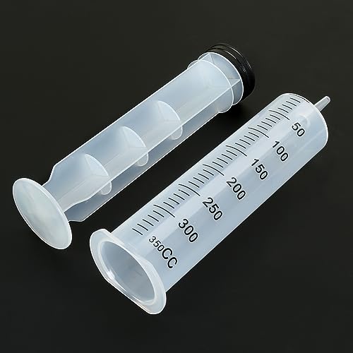 3pcs 350ml Syringes, Extra Large Plastic Syringes for Glue Dispensing, Scientific Labs, Watering, Refilling, Multiple Uses - style: 350ml