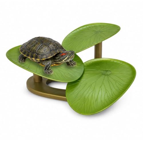 Turtle Basking Platform, Leaf Shape Turtle Resting Platform, Turtle Tank Decor, Aquatic Turtle Dock, for Aquarium Accessories for Small and Medium Sized Reptiles, Frogs and Turtles (M) - size: M