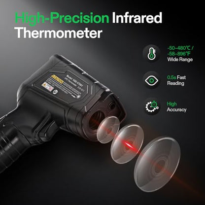 VIVOSUN VPD Thermometer, Handheld Environmental Monitor for Plants | Precision Infrared Laser Thermometer Gun with Adjustable Emissivity, Leaf VPD and Temperature Monitoring for Grow Tents, HVAC