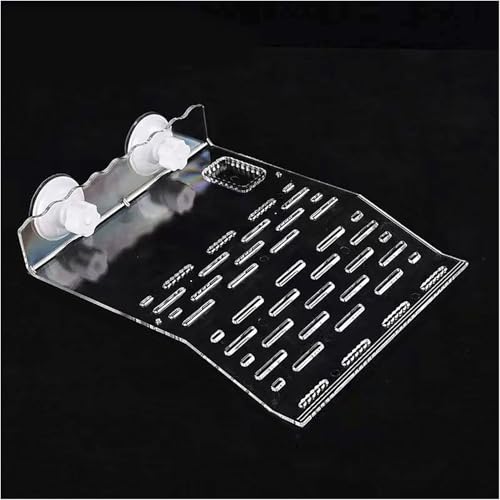 RLECS Reptile Habitat Platform 25x20x0.3cm Acrylic Suction Cup Transparent Dock Floating Decoration Pet Supplies Suitable for Aquariums