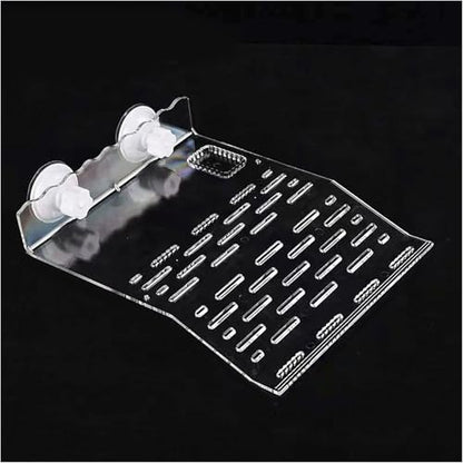 RLECS Reptile Habitat Platform 25x20x0.3cm Acrylic Suction Cup Transparent Dock Floating Decoration Pet Supplies Suitable for Aquariums