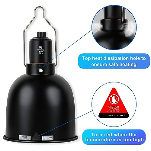 Reptile Light Fixture, 5.5 inch Optical Reflection Deep Dome Heat Lamp Fixture, UVB Heat Basking Lamp Fixture for Amphibian Reptile Terrariums - size: 5.5in Deep Dome