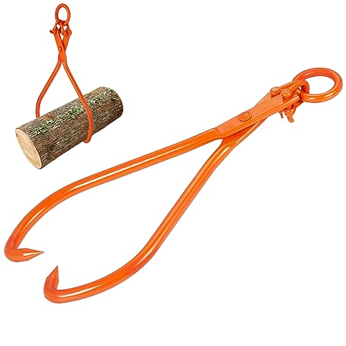 VEVOR Log Skidding Tongs, 32 inch 2 Claw Log Lifting Tongs, Heavy Duty Steel Lumber Skidding Tongs, 1543 lbs/700 kg Loading Capacity, Log Lifting, Handling, Dragging & Carrying Tool - style: 32in-O-Ring