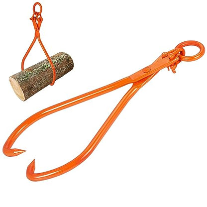 VEVOR Log Skidding Tongs, 32 inch 2 Claw Log Lifting Tongs, Heavy Duty Steel Lumber Skidding Tongs, 1543 lbs/700 kg Loading Capacity, Log Lifting, Handling, Dragging & Carrying Tool - style: 32in-O-Ring