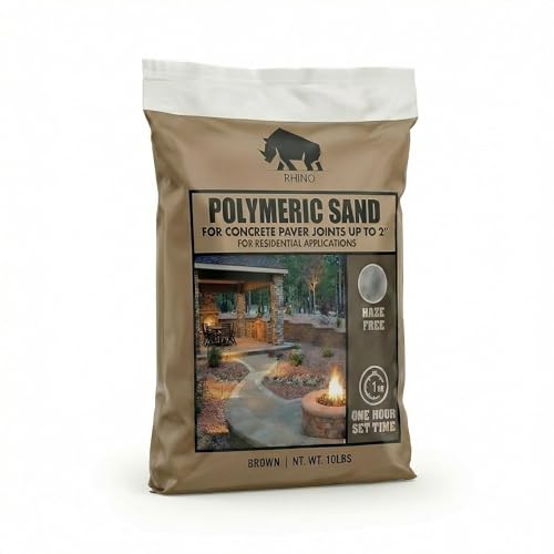 Rhino Power Bond Plus - Polymeric Sand for Pavers and Stone Joints up to a Maximum of 2 inches. (10 Pound, Brown) - color: Brown, size: 10 Pound