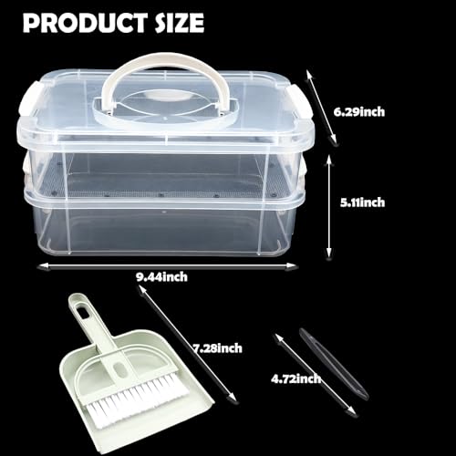 1 Pack Mealworms Breeding Kit Mealworms Keeper with Tweezers to Breed Mealworms Super Worms Crickets Dubia (Side Ventilation Style)