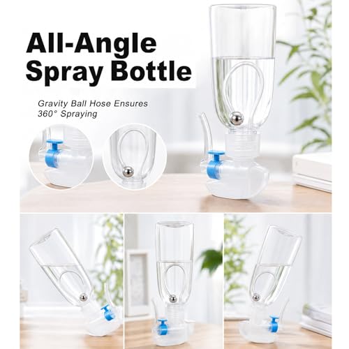 2 Pack 6.8 oz Small Plastic 360 Spray Bottles, Refillable Bottles for Hair, Cleaning, Plants and BBQ, Travel-Friendly Containers(Clear)