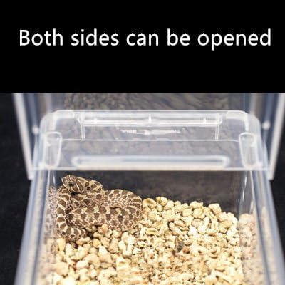 Hypeety Reptile Breeding Box Clear Plastic Enclosure Terrarium for Reptiles | With ventilated lid, portable transport container, pet feeding/hatching, for lizard/turtle/spiders/geckos/frog, 7.4x4.1x2.9''