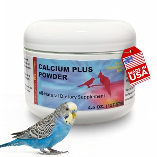Calcium Plus Powder for Birds 4.5 oz – Calcium Supplement with Essential Vitamins & Minerals – Supports Bone Health, Muscle Function & Digestive Balance – Easy-to-Mix Calcium Formula | Calcium Supplement - Supports Healthy Growth, Bone Strength, Breeding,