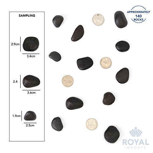 Royal Imports River Rocks, Aquarium Gravel – Black 1"- 1.5" - 5 lbs | Decorative Ornamental Vase Filler Pebbles for Potted Plants, Terrariums, Vases, Succulents, Fish Tank Gravel, DIY & Crafting