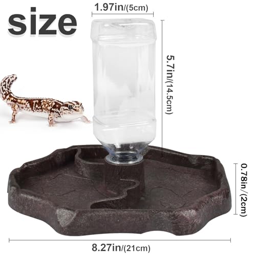 Automatic Reptile Water Feeder, Turtle Food and Water Bowl, Tortoise Water Bottle, Water Dispenser for Snake Bearded Dragon Lizard and Chameleon