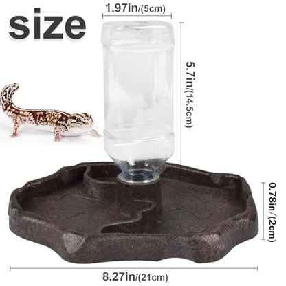 Automatic Reptile Water Feeder, Turtle Food and Water Bowl, Tortoise Water Bottle, Water Dispenser for Snake Bearded Dragon Lizard and Chameleon