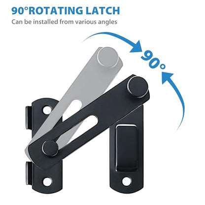 Alise 4 inch Black SUS304 Stainless Steel Gate Latches for Barn Door | Heavy Duty Gate Hardware ,Security Flip Latch,Anti-theft Latch,Safety Door Lock for Barn Wood Fence Sliding French Door