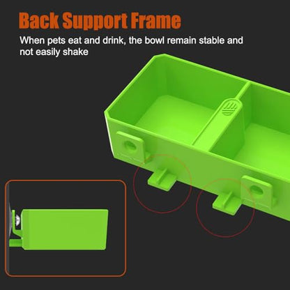 DONGKER Reptile Feeding Ledge,Square Dual-Compartment Reptile Water Food Bowl with 2 Suction Cup for Bearded Dragon Lizard Turtle Tortoise - size: S 3.9"x2.8"x1.3"